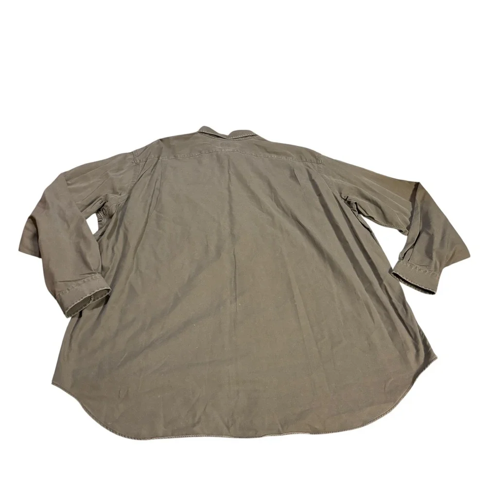 Polo Ralph Lauren Mens 3XLT Tall Cotton Twill Work Shirt Olive Khaki Long Sleeve